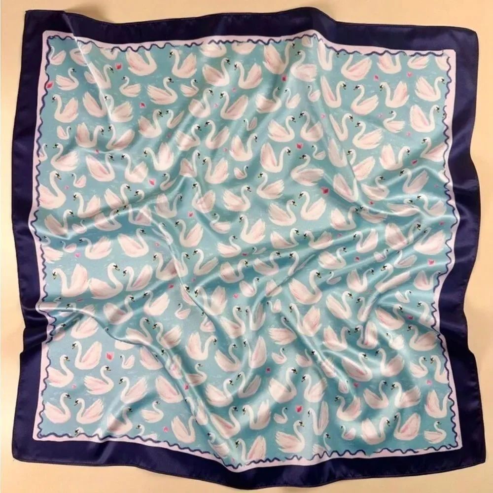 Swan Print BlueโNeck Scarf N1337